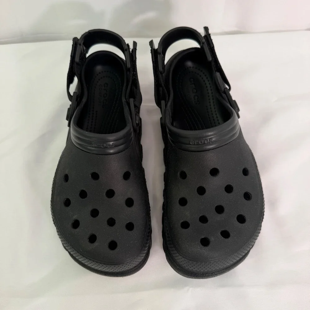 Crocs Echo Clog Black Sporty Streetwear Shoes J6 with 14 Superhero Charms